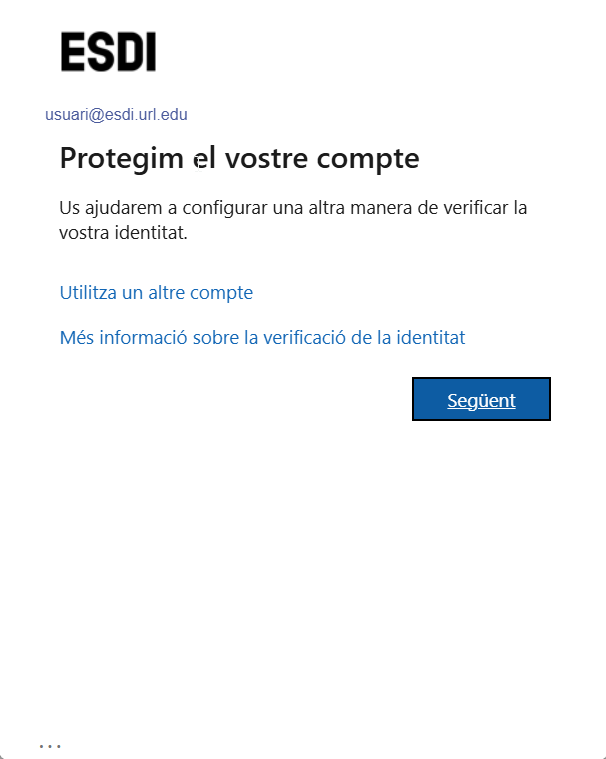 Protegim el vostre compte